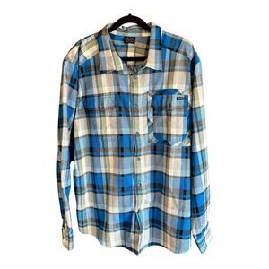 Oakley Men's 2XL‎ Blue Plaid Flannel Button-Up Shirt Long Sleeve Therma Guage